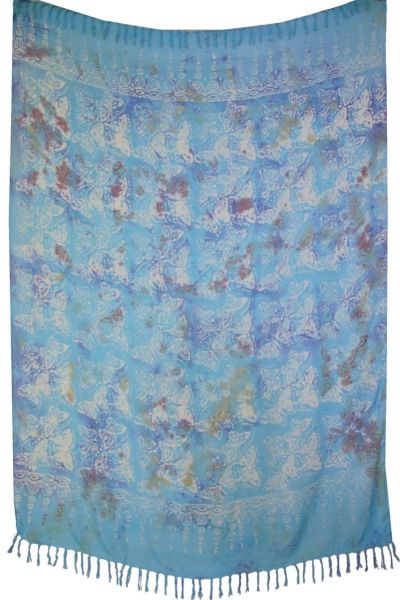 Sarong Tuch Schmetterlinge Hellblau Pareo Lunghi