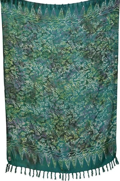 Intensiv Gruener Sarong mit Blumenmuster