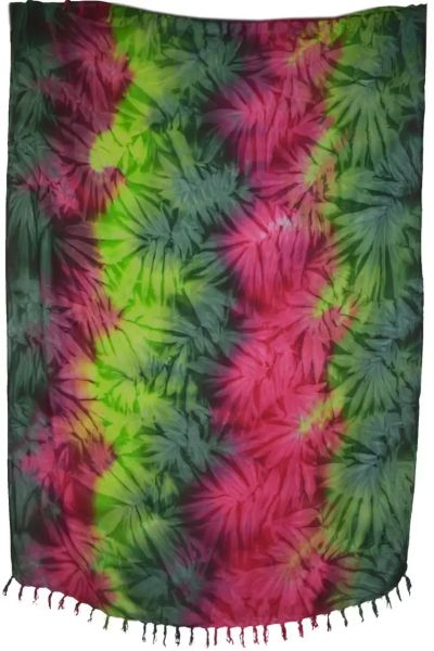 Sarong Batik Oliv Grün Rot Lunghi Tuch