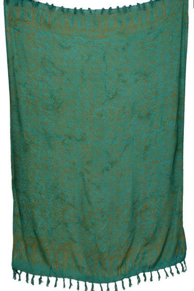 Sarong Pareo Lunghi Dunkelgruen fein gemustert