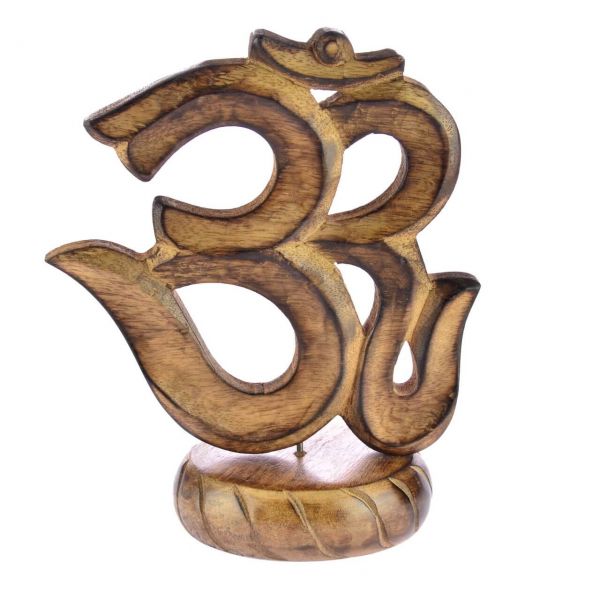Goa Om Symbol Holz Standfuss Deko